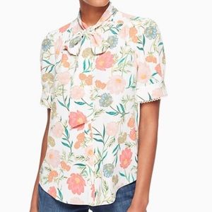 NWOT Kate Spade Blossom Tie Neck Blouse